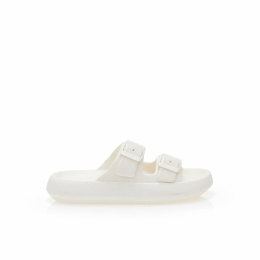 Παντόφλες λευκές λάστιχο με ρυθμιζόμενη φάσα