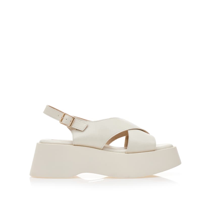 Flatforms μαύρα δερματίνη με χιαστί φάσα