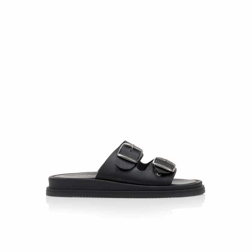 Flatforms μαύρα χειροποίητα δερματίνη με ρυθμιζόμενη φάσα