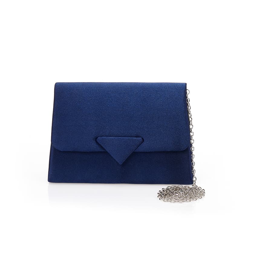 Τσάντα φάκελος σατέν σκούρο μπλε