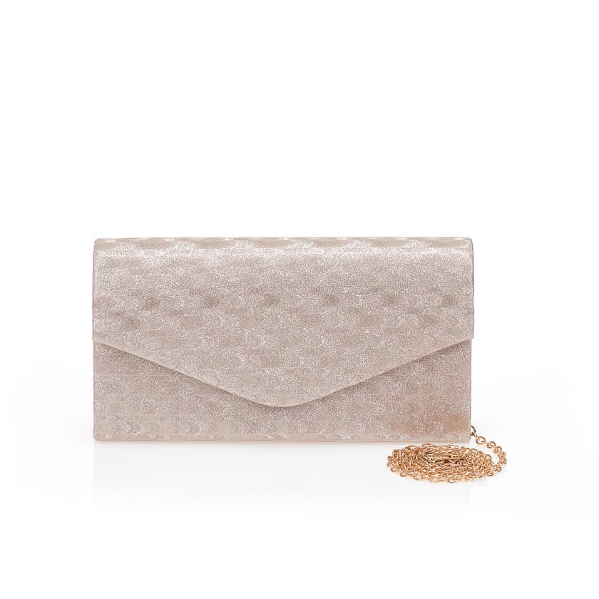 Τσάντα φάκελος μπρονζέ λούρεξ με ανάγλυφο σχέδιο