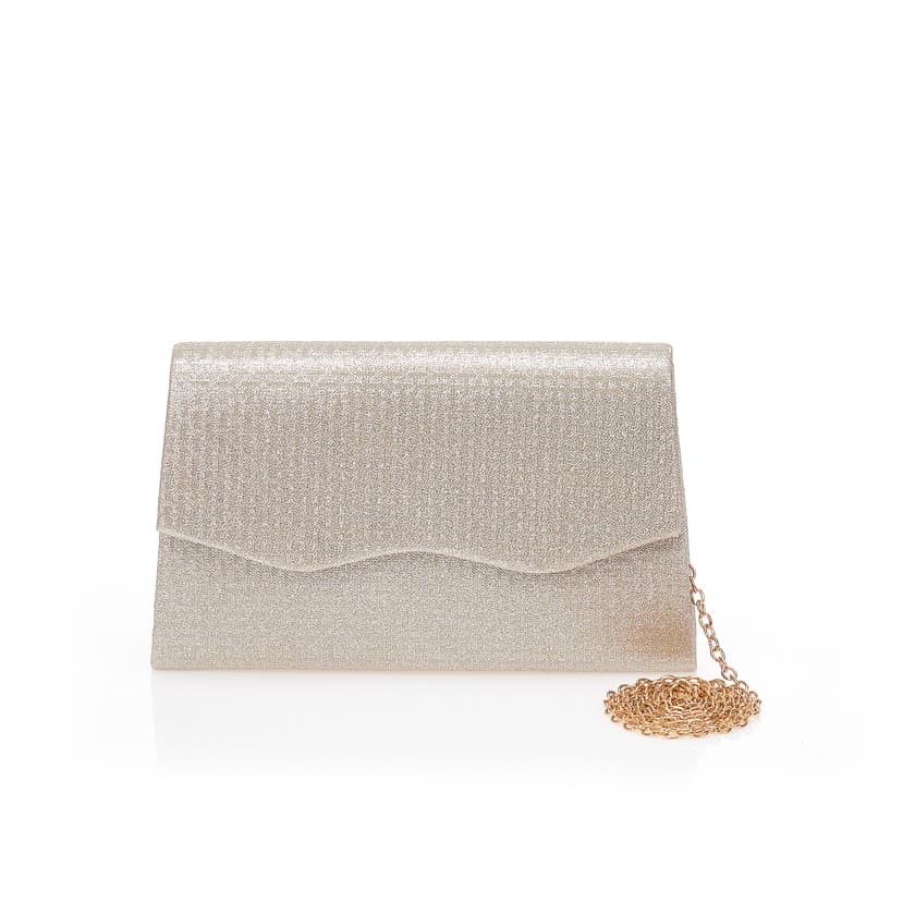 Τσάντα φάκελος χρυσή λούρεξ ανάγλυφη