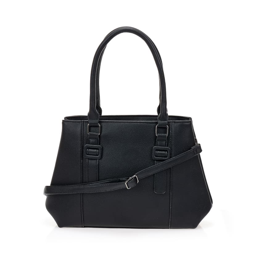 Μαύρη τσάντα από συνθετικό δέρμα