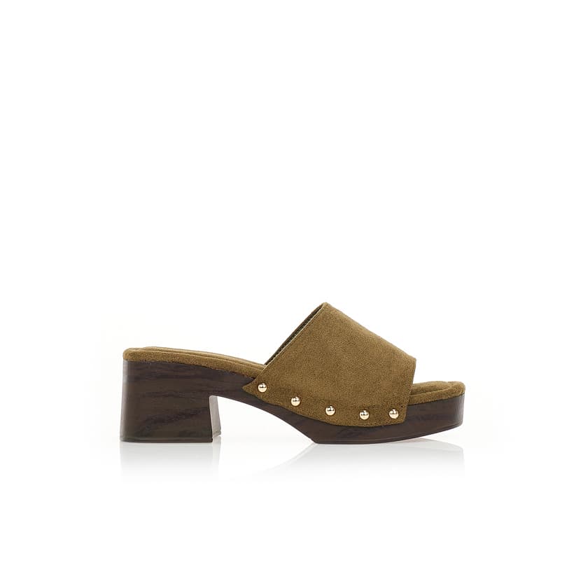 Πέδιλα mules σουέτ με τρουκς