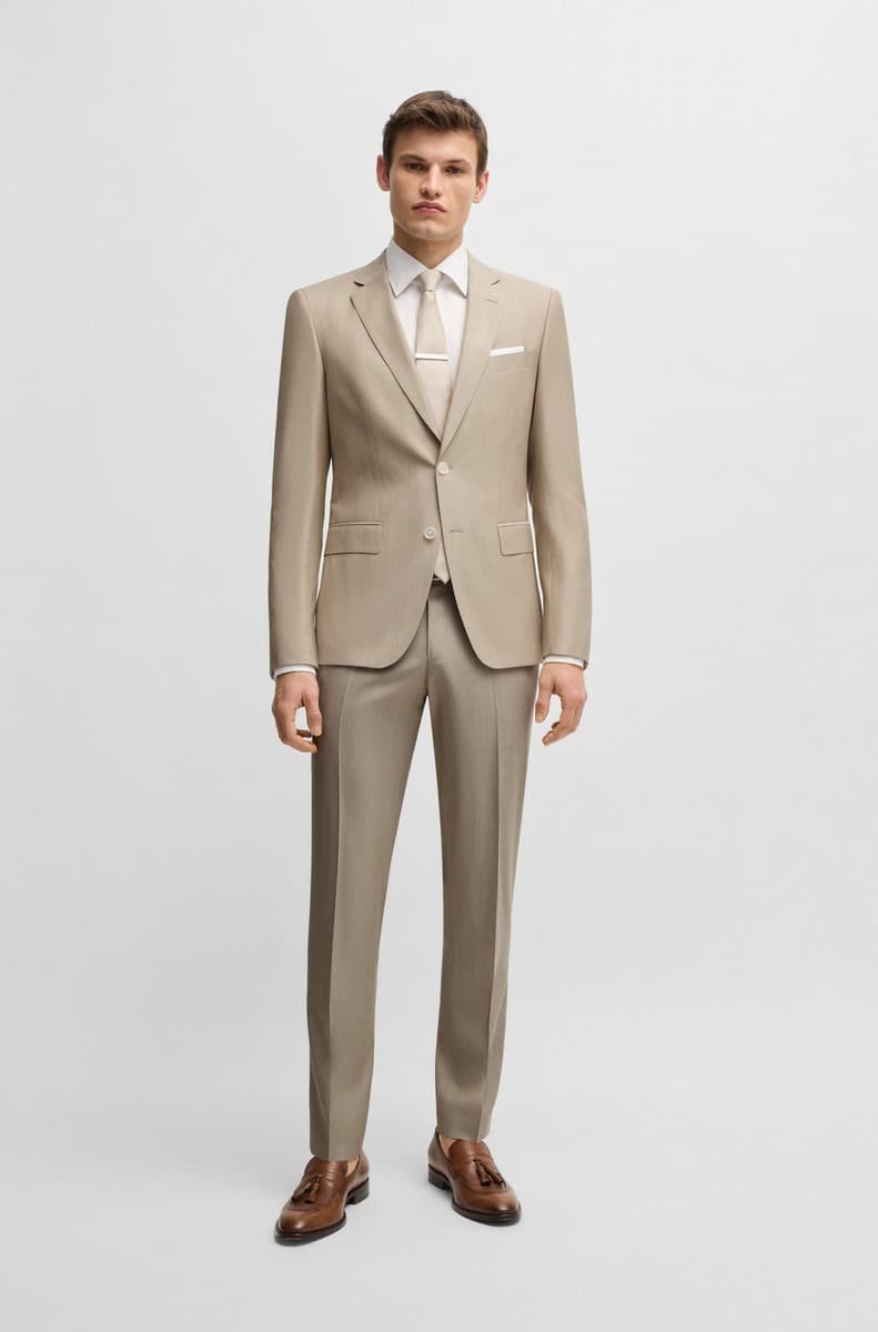 Men's Suits Boss Beige
