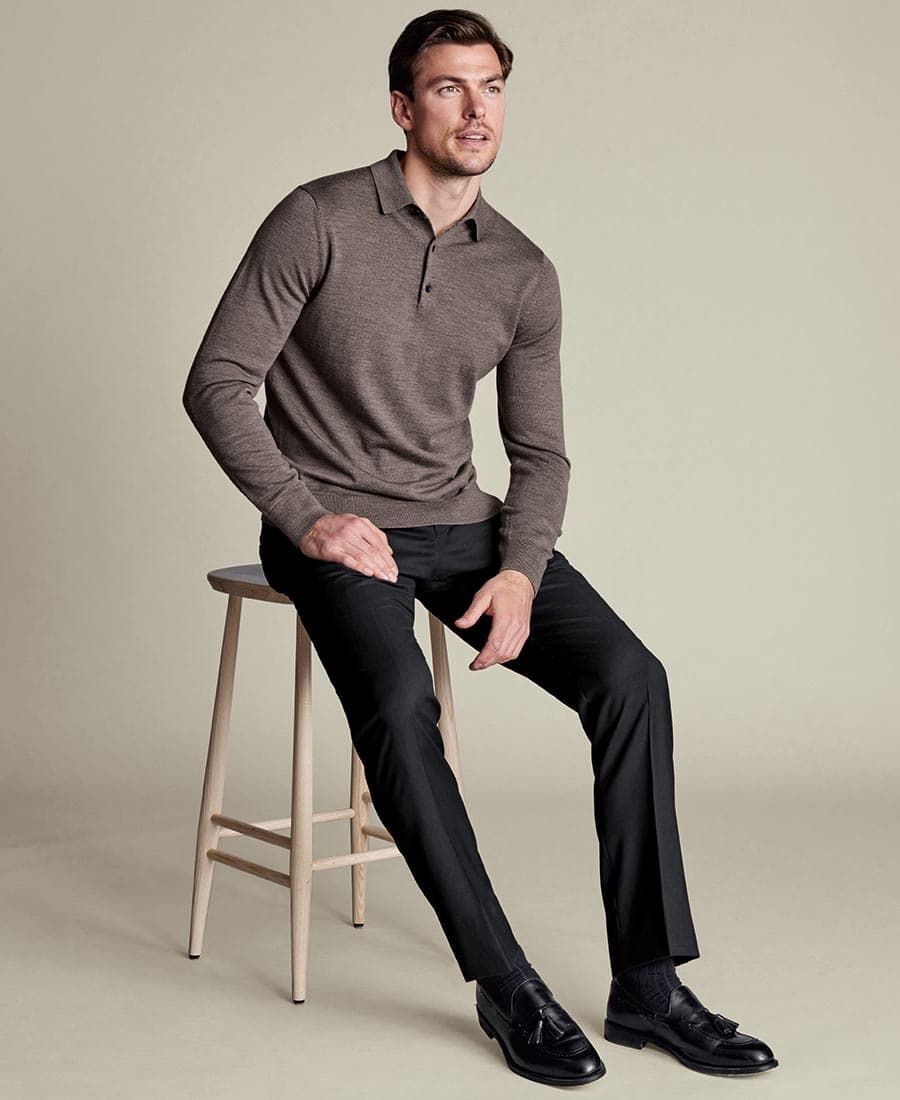 Men's Pants Charles Tyrwhitt Black