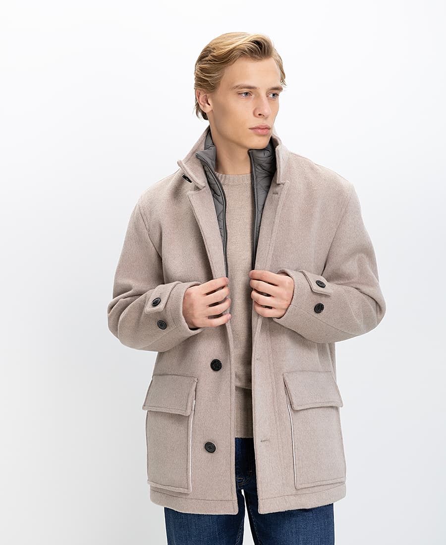 Ανδρικά παλτό Commander Μπεζ