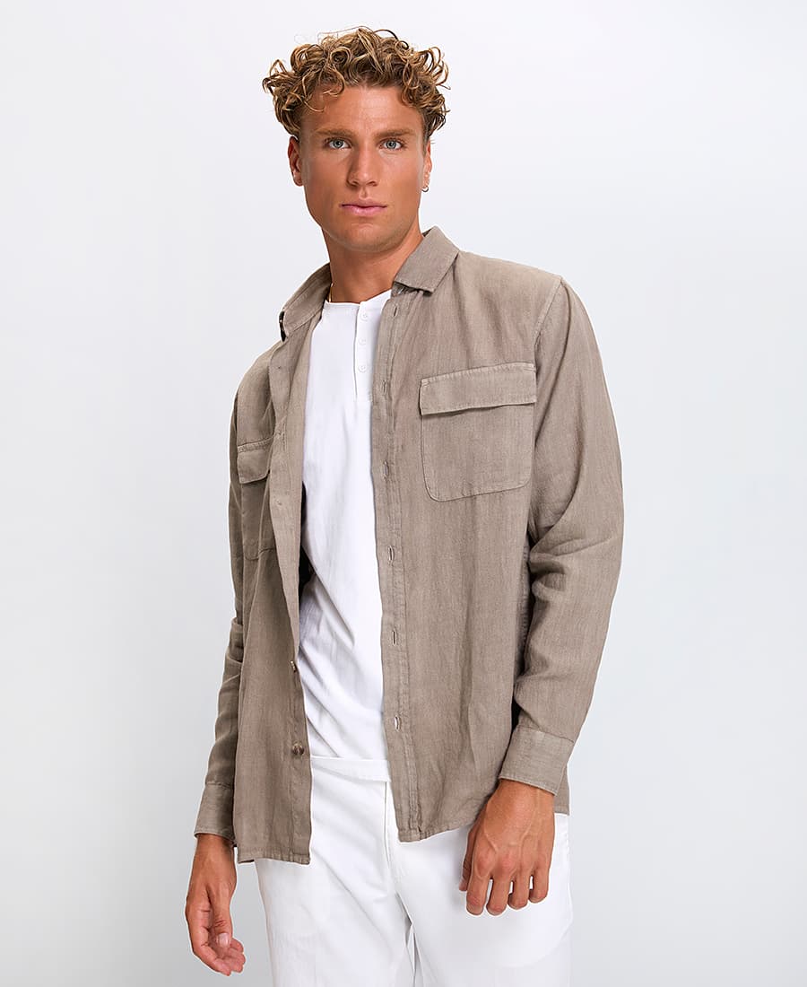 Ανδρικά πουκάμισα Commander Γκρι