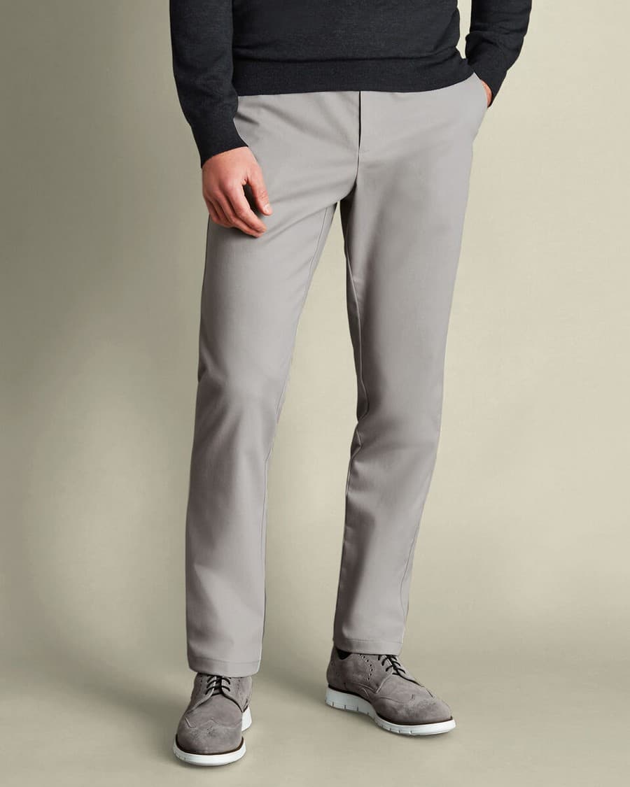 Men's Chino Pants Charles Tyrwhitt Gray