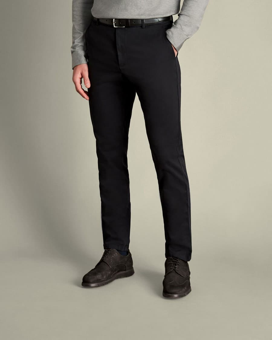 Men's Chino Pants Charles Tyrwhitt Black