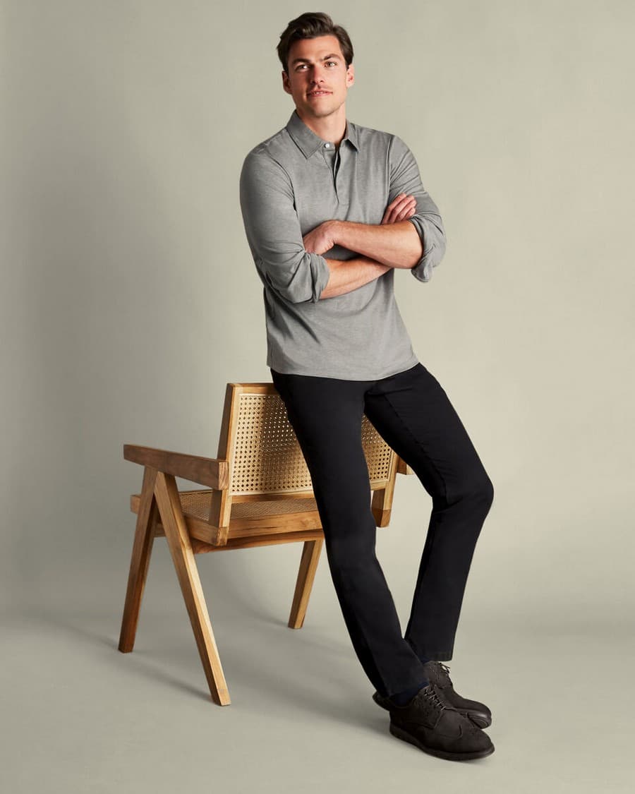 Men's Chino Pants Charles Tyrwhitt Black