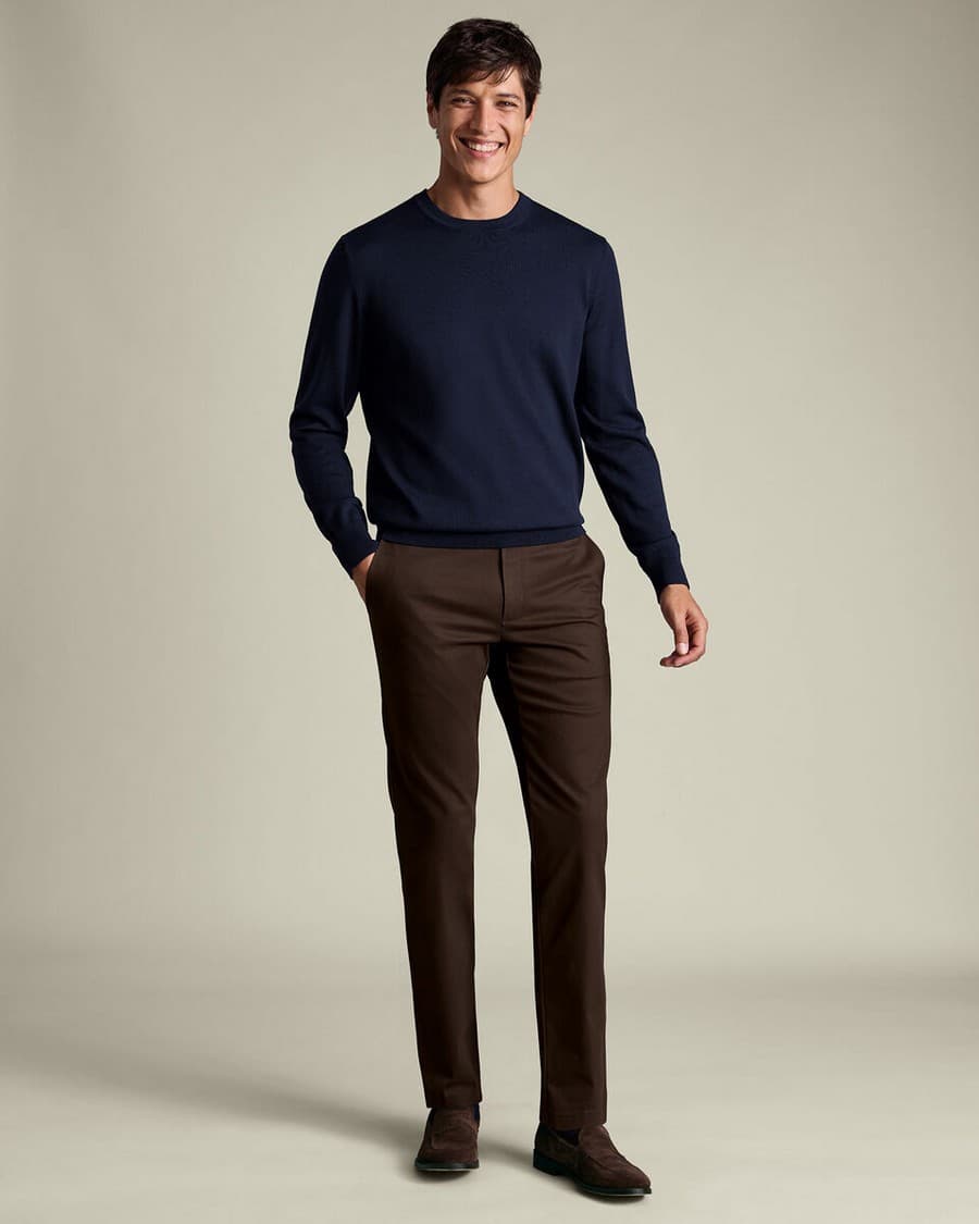 Men's Chino Pants Charles Tyrwhitt Brown