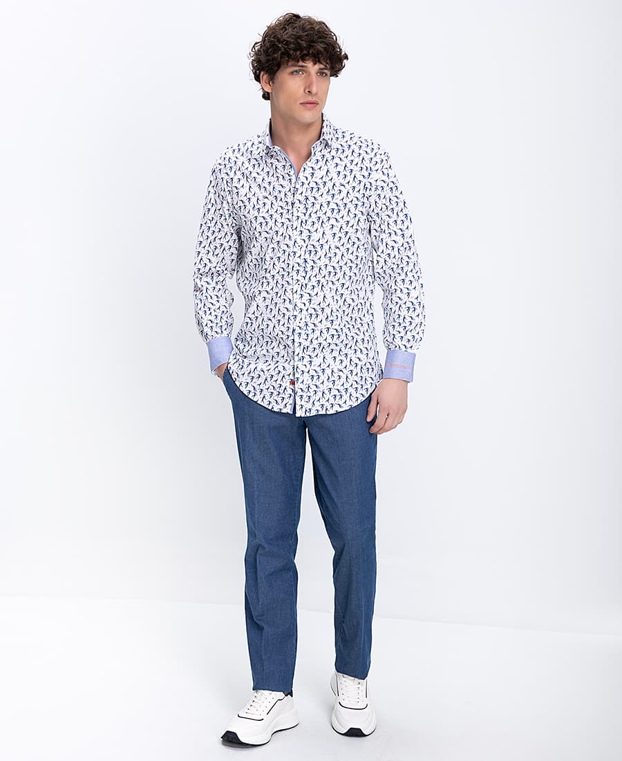 Men's Shirts A Fish named Fred White