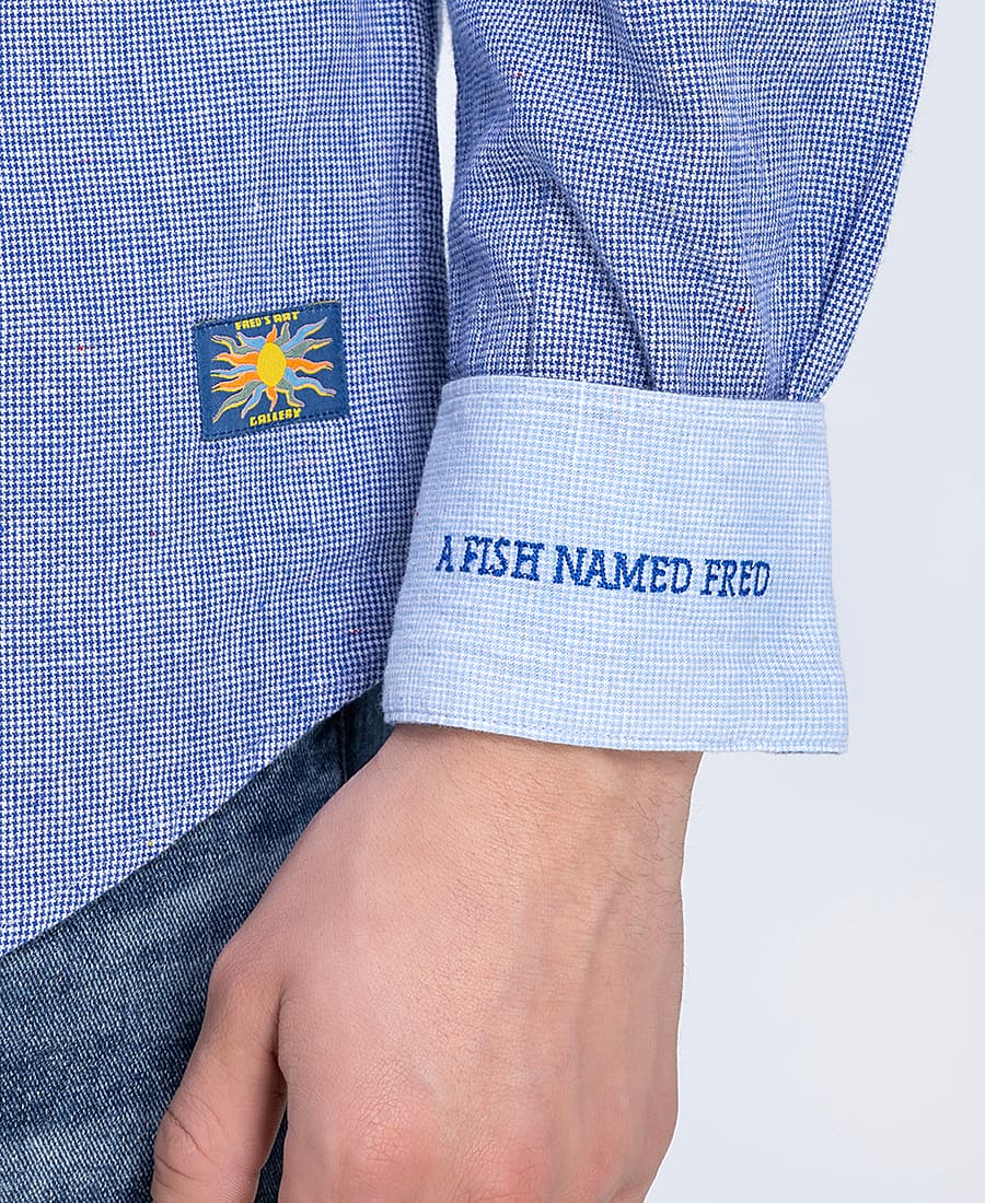 Men's Shirts A Fish named Fred Blue