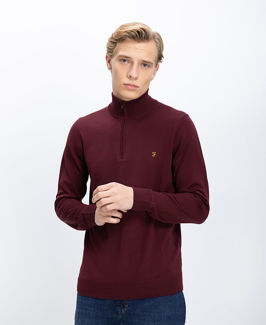 Ανδρικά πουλόβερ Farah Μπορντώ