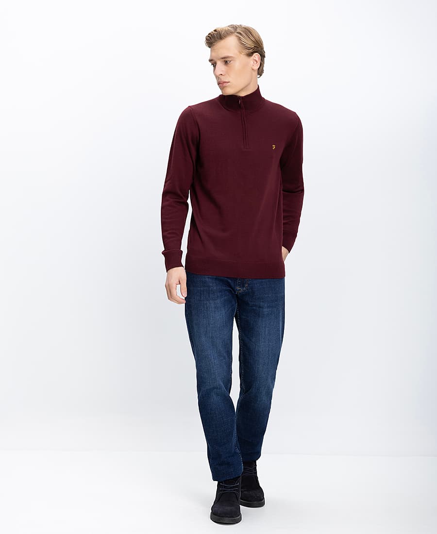 Men's Sweaters Farah Bordeaux