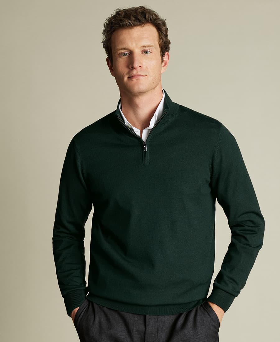 Men's Sweaters Charles Tyrwhitt Green
