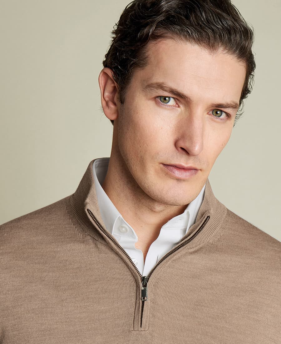 Men's Sweaters Charles Tyrwhitt Beige