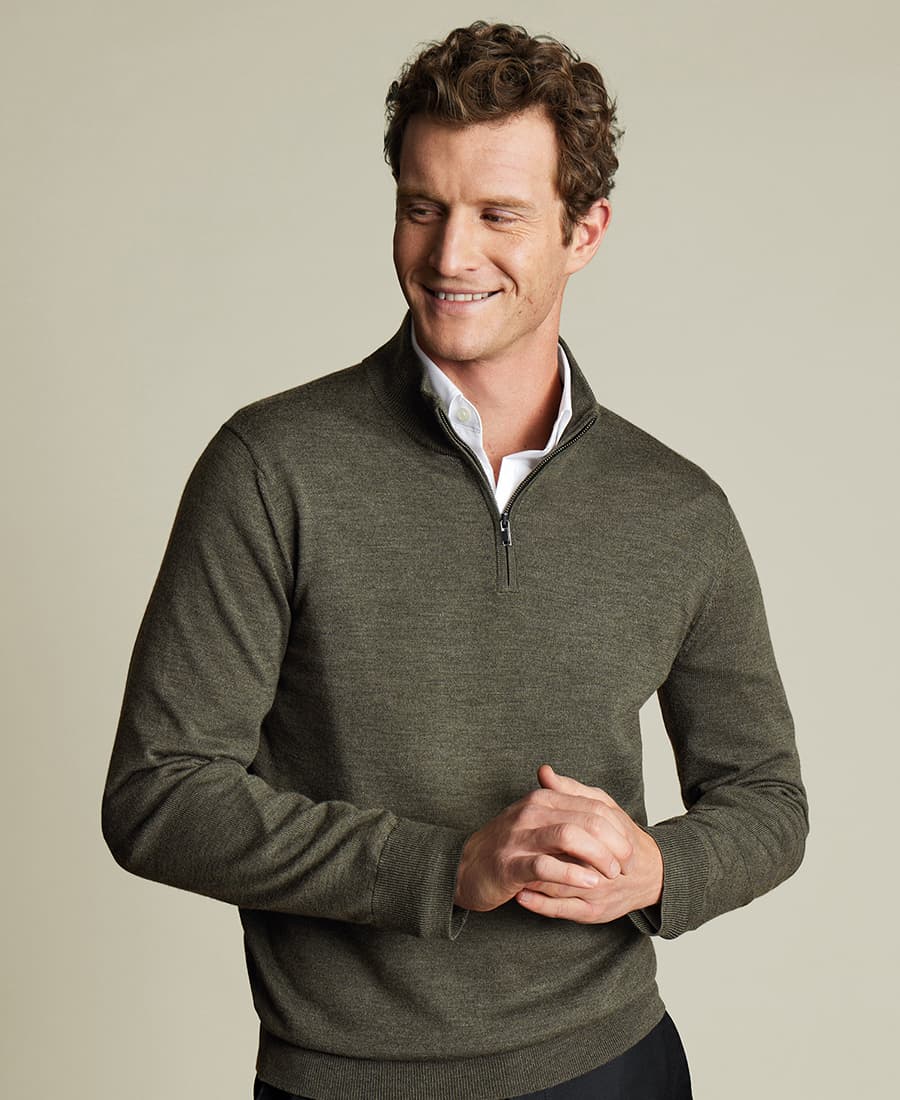 Men's Sweaters Charles Tyrwhitt Green