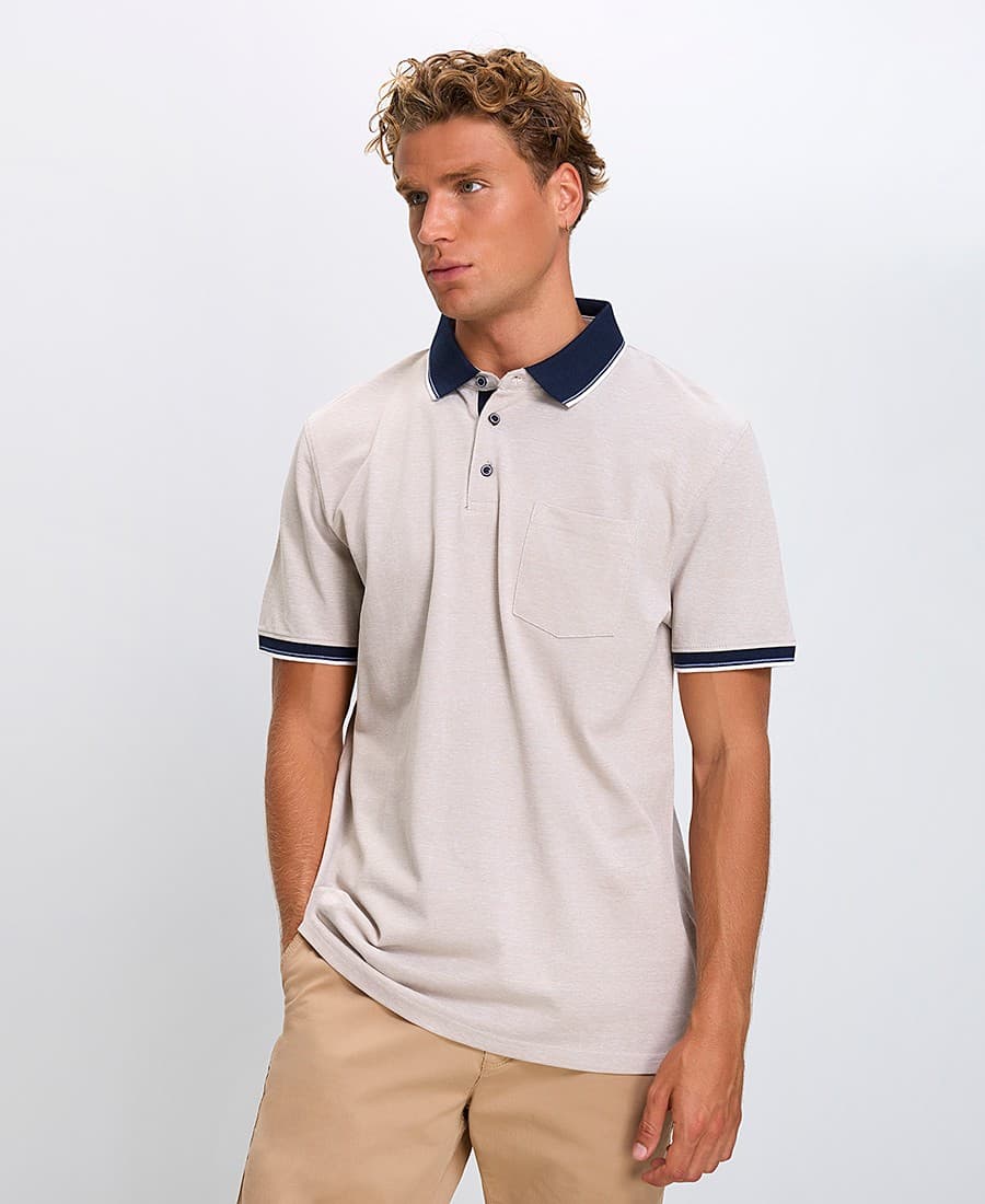 Ανδρικές μπλούζες Polo Commander Μπεζ