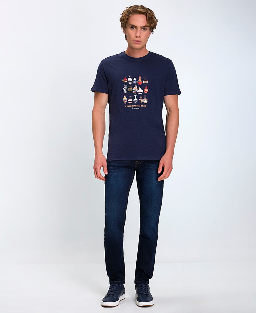 Men's T-Shirts A Fish named Fred Blue