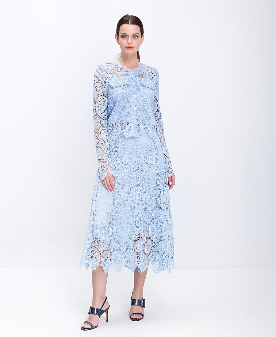 Women's Blazers Paper Lace Blue