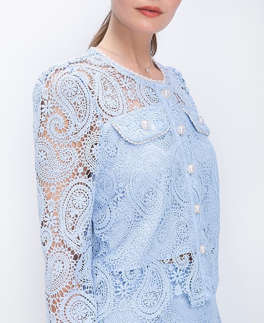 Women's Blazers Paper Lace Blue