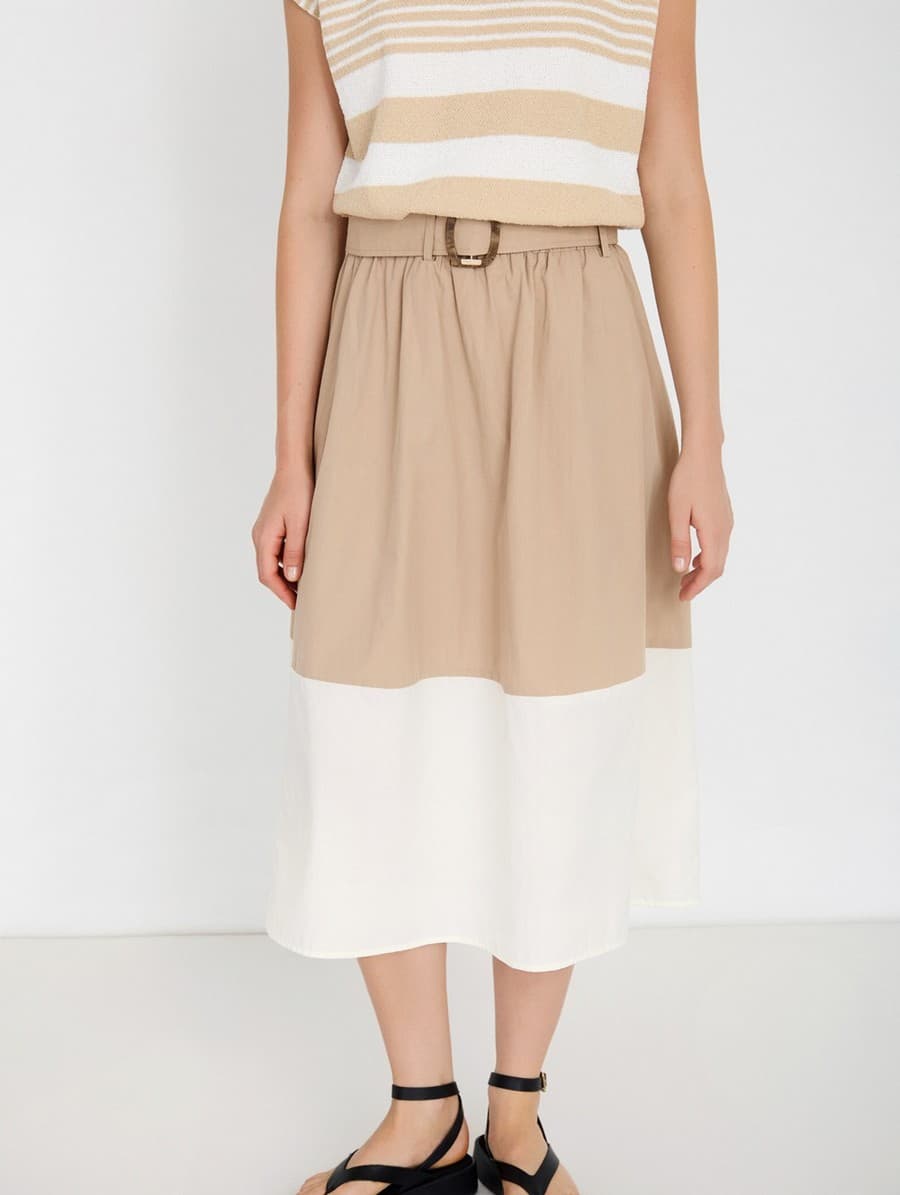 Women's Midi Skirts Skatie Beige