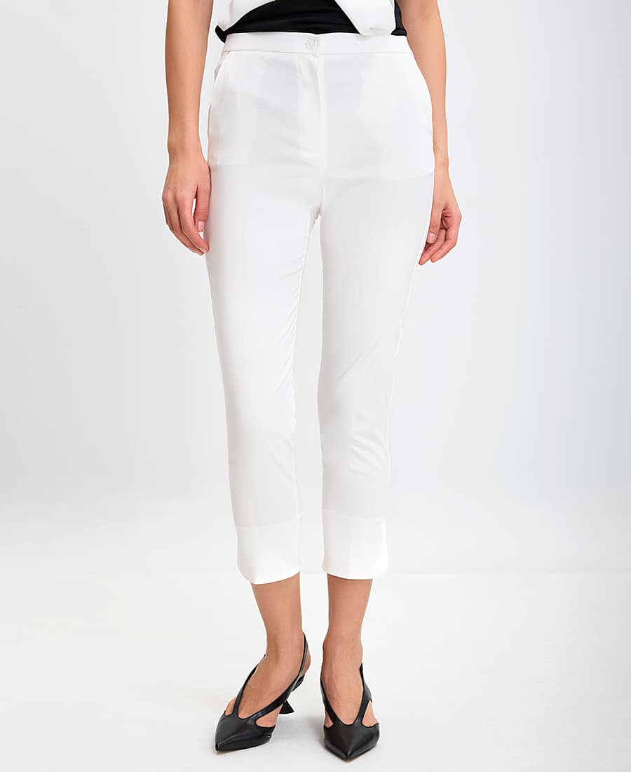 Γυναικεία παντελόνια Laura Donini Εκρού