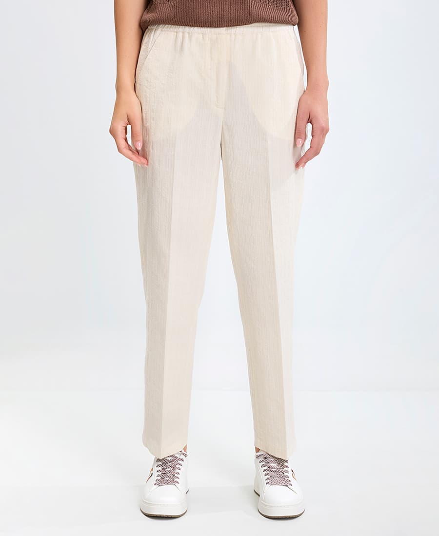 Γυναικεία παντελόνια Seventy Venezia Εκρού