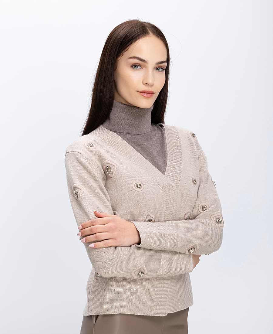 Women's Cardigans Luckylu Beige