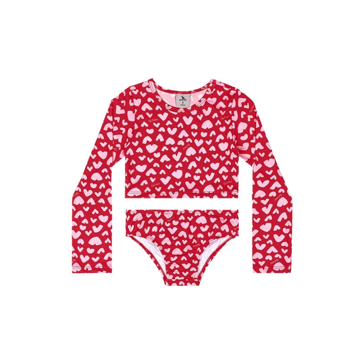 Μαγιό μπικίνι μπλούζα UV50+ κορίτσι Gloss-2624/34684/Red