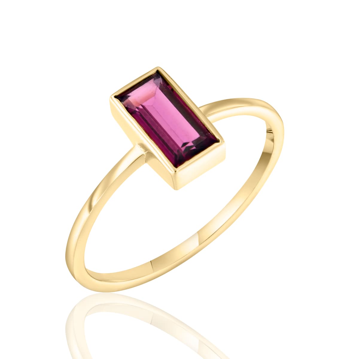 Μονόπετρο Δαχτυλίδι με Ροδολίτη απο Kίτρινο Χρυσό 14 Καρατίων DX1451