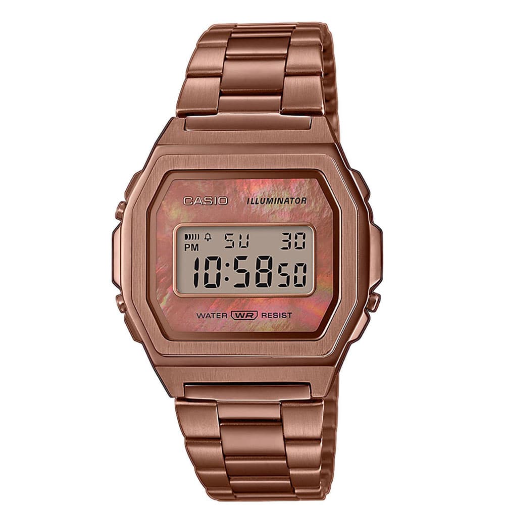 CASIO Vintage Rose Gold Stainless Steel Bracelet A-1000RG-5EF