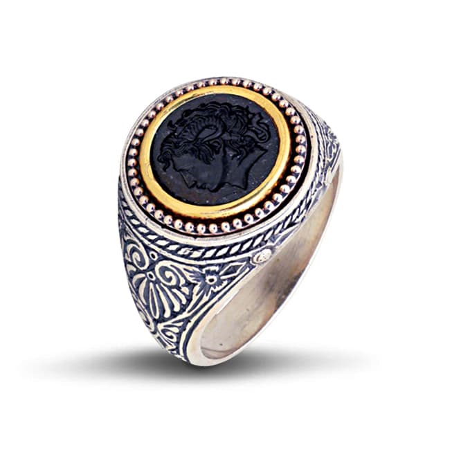 DIMITRIOS Ανδρικό Δαχτυλίδι Από Ασήμι Με Τον Μέγα Αλέξανδρο D37