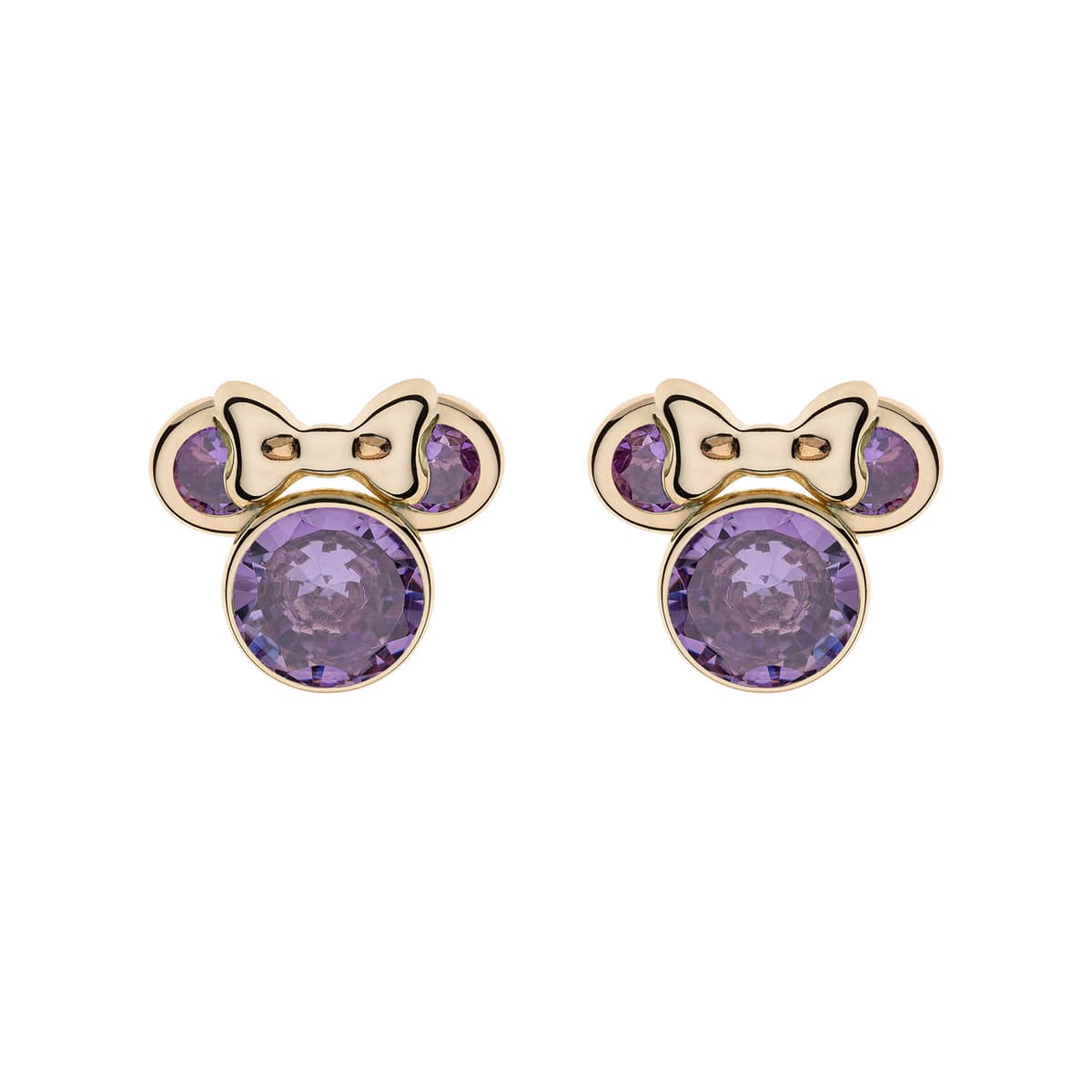 DISNEY Σκουλαρίκια Από Κίτρινο Χρυσό 9 Καρατίων Με τη Minnie Mouse EG00015FEBL.CS