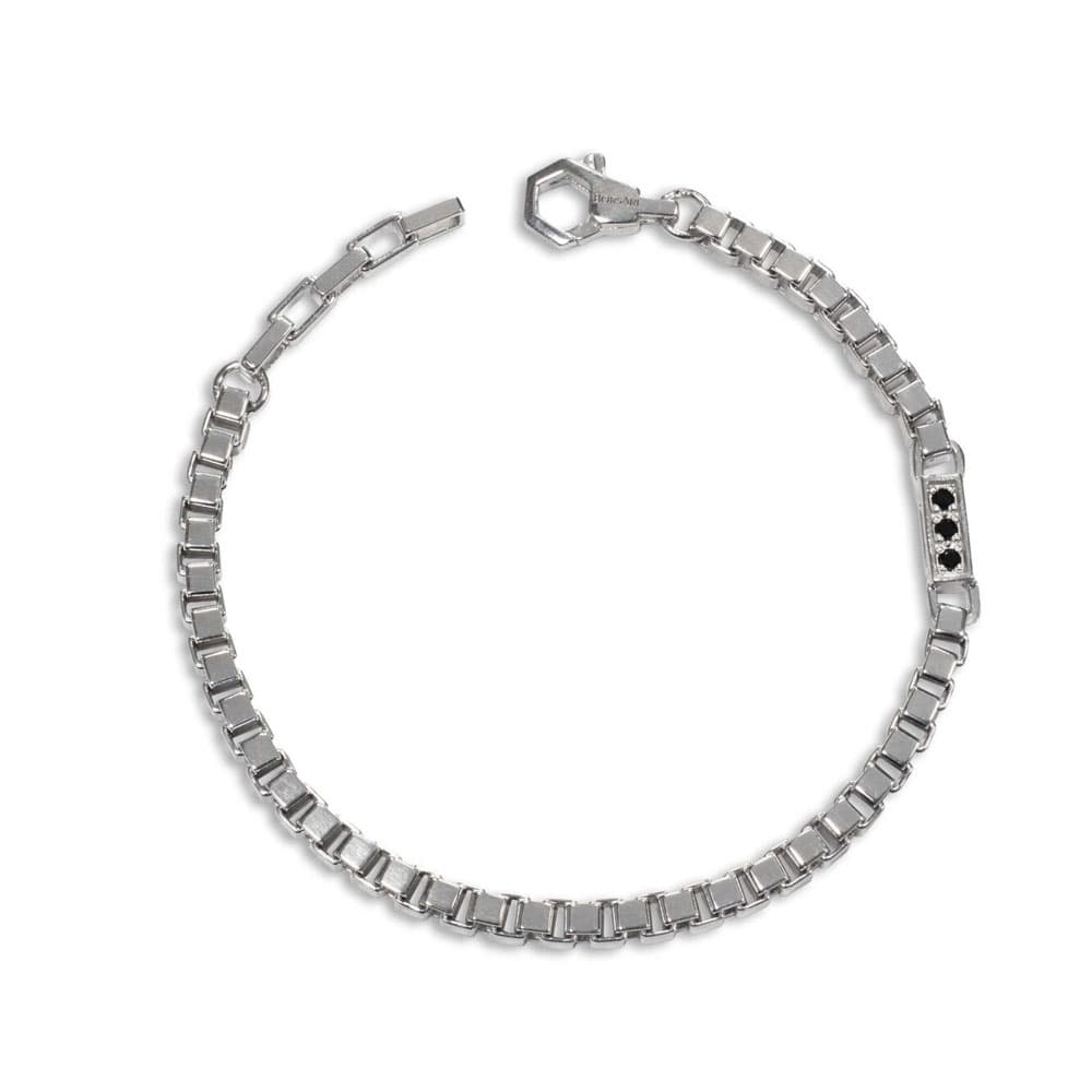 BORSARI Αντρικό Βραχιόλι Απο Ασήμι 925 Με Διαμάντια BR-DOM01BS