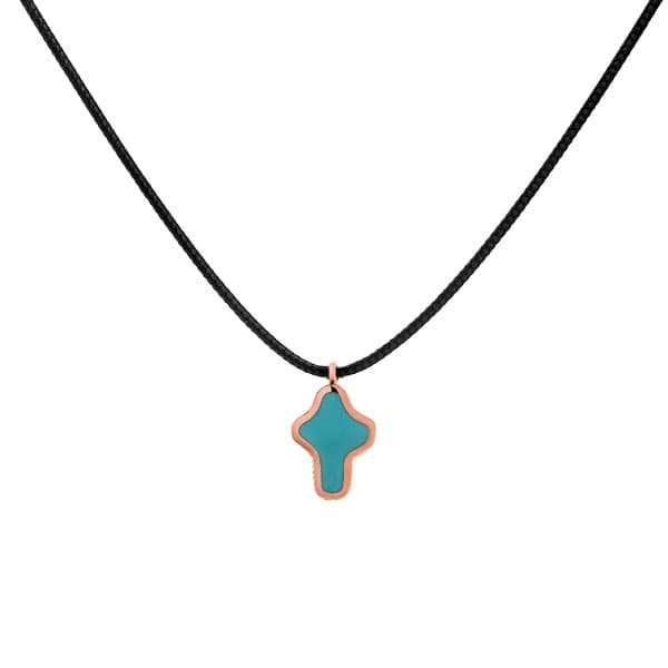 Κολιέ Very Gavello Σταυρός Psarou από Ροζ Χρυσό 9 Καρατίων VPPC-X-R4