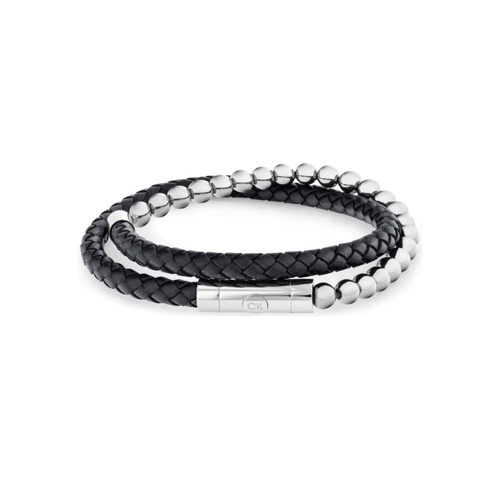 Calvin Klein Ανδρικό Βραχιόλι Από Δέρμα Και Ανοξείδωτο Ατσάλι 35100022