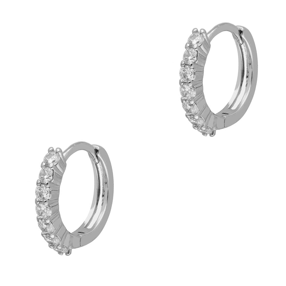 Σκουλαρίκια Κρικάκια με Moissanite Diamonds από Ασήμι SK3780