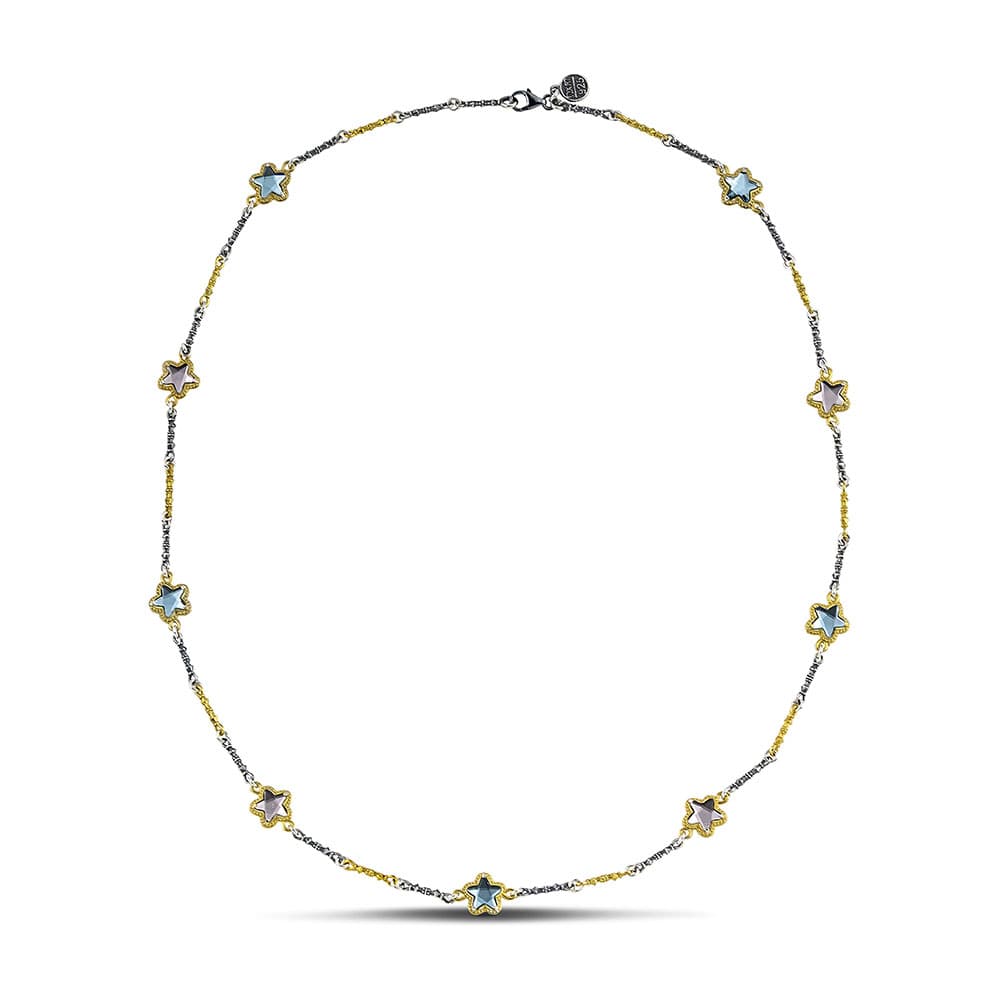 DIMITRIOS Γυναικείο Κολιέ με Swarovski από Δίχρωμο Ασήμι K144