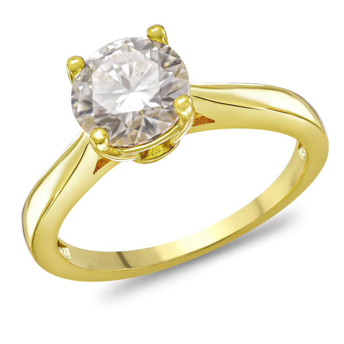 Δαχτυλίδι Moνόπετρο με Moissanite Diamond από Επιχρυσωμένο Ασήμι DX2723