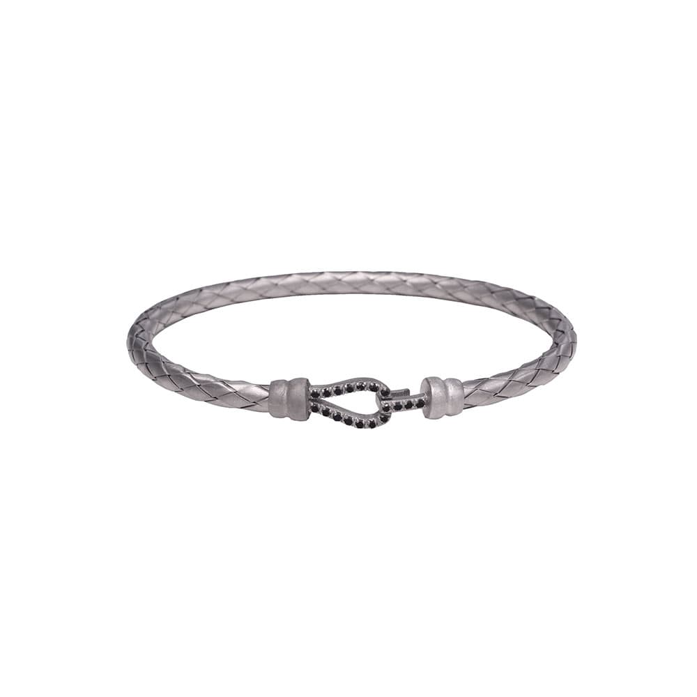 BORSARI Ανδρικό Βραχιόλι Tennis Από Τιτάνιο με Μαύρα Διαμάντια BR-KAT01MN