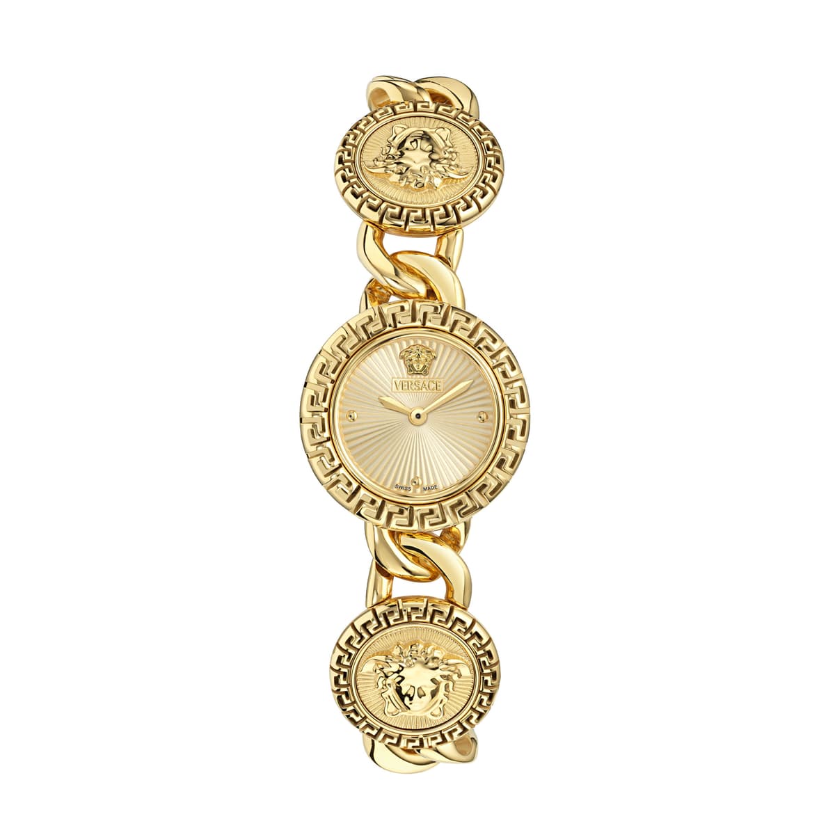 VERSACE LA GRECA STUD ICON Gold Stainless Steel Bracelet VE0Q00425