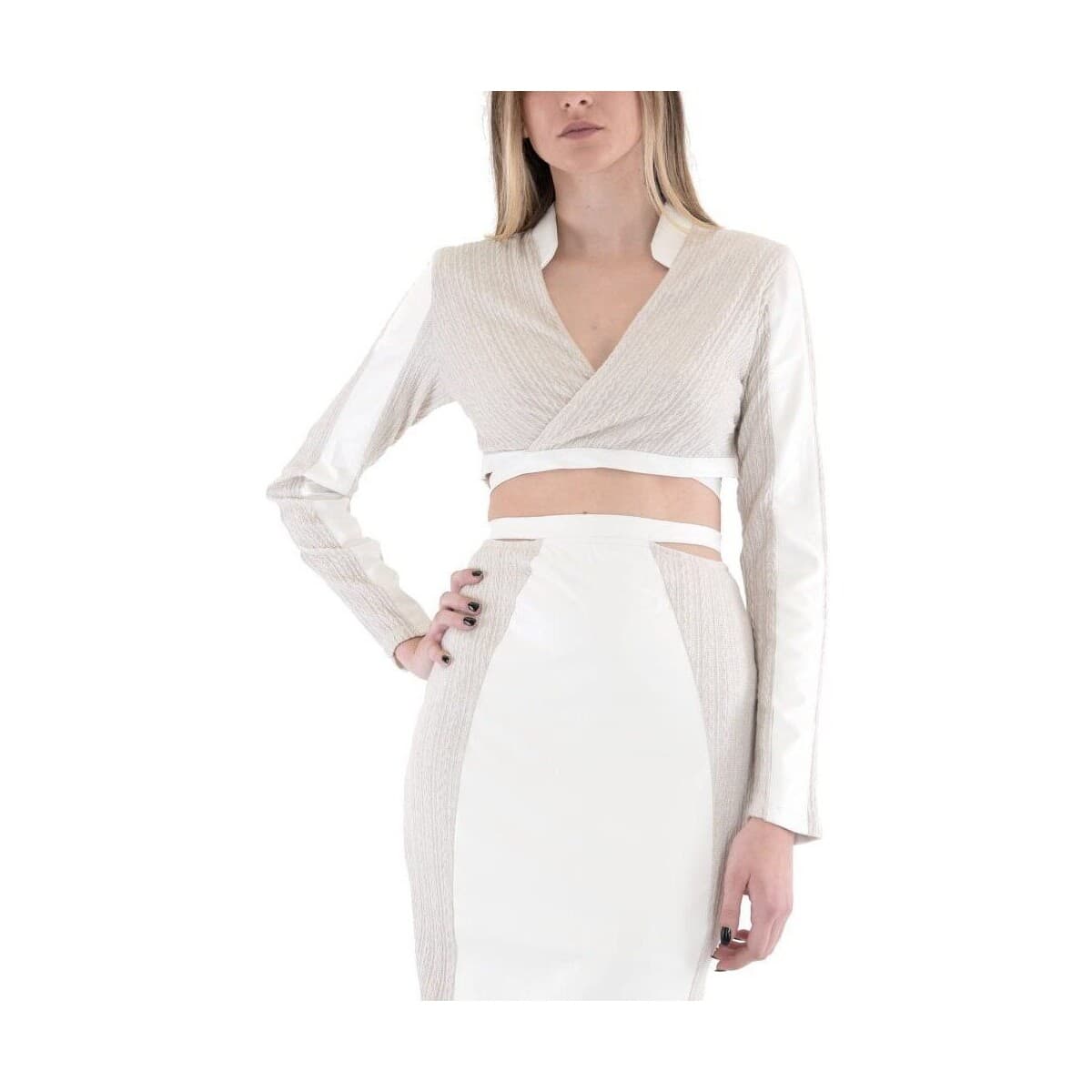 Μπλουζάκια με μακριά μανίκια Lace LONG SLEEVE CROP TOP WOMEN