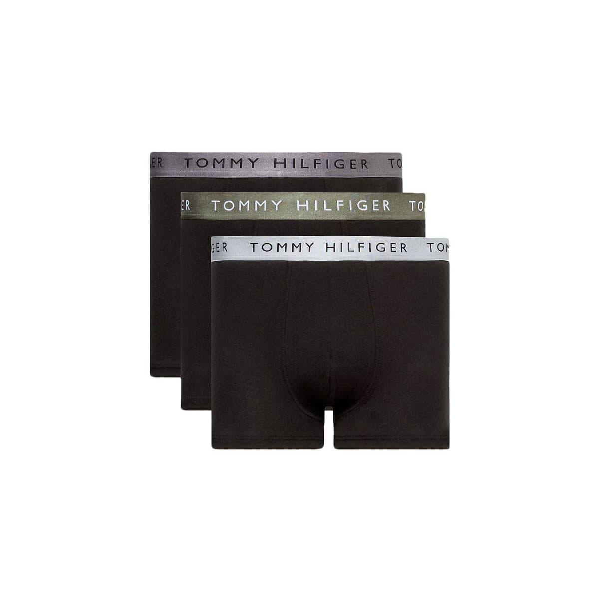 Εσώρουχα και μποξεράκια εγκυμοσύνης Tommy Hilfiger SHINE WAISTBAND 3 PACK TRUNK BOXERS MEN