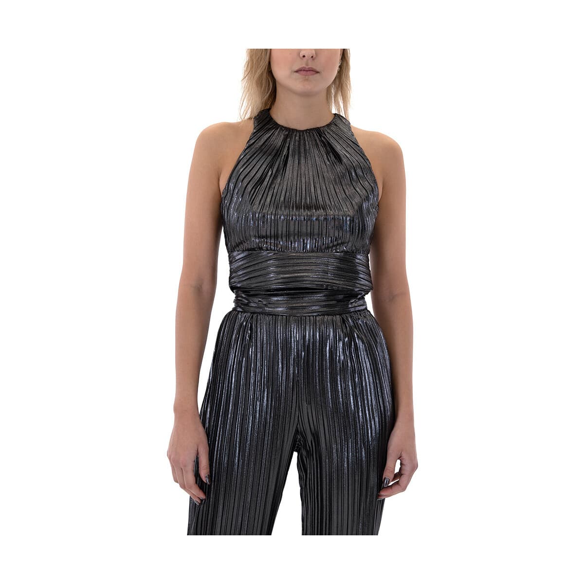 Μπλουζάκια με μακριά μανίκια Mi-Ro PLEATED CROP TOP WOMEN