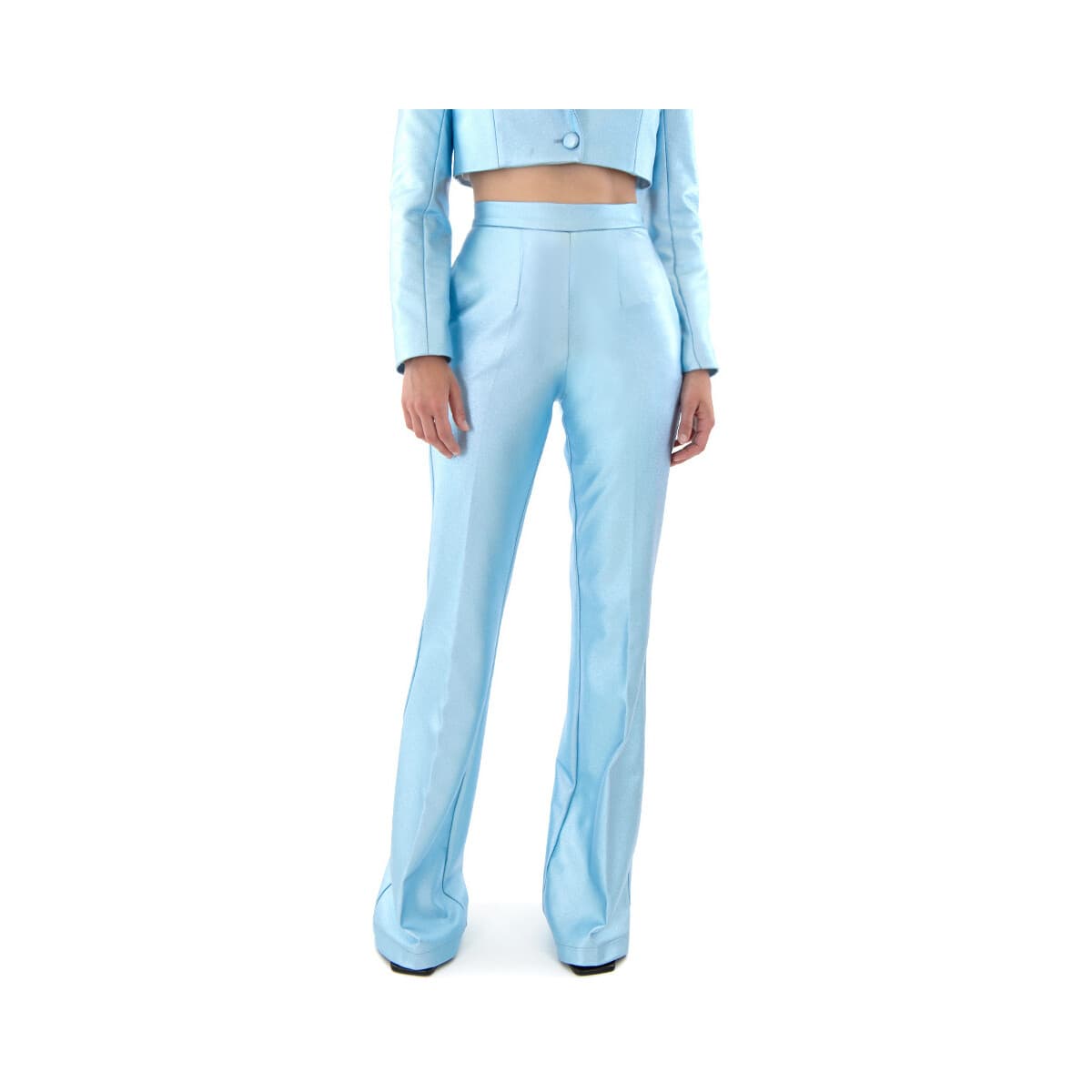 Παντελόνια Mi-Ro METALLIC HIGH WAIST BOOTCUT FIT PANTS WOMEN