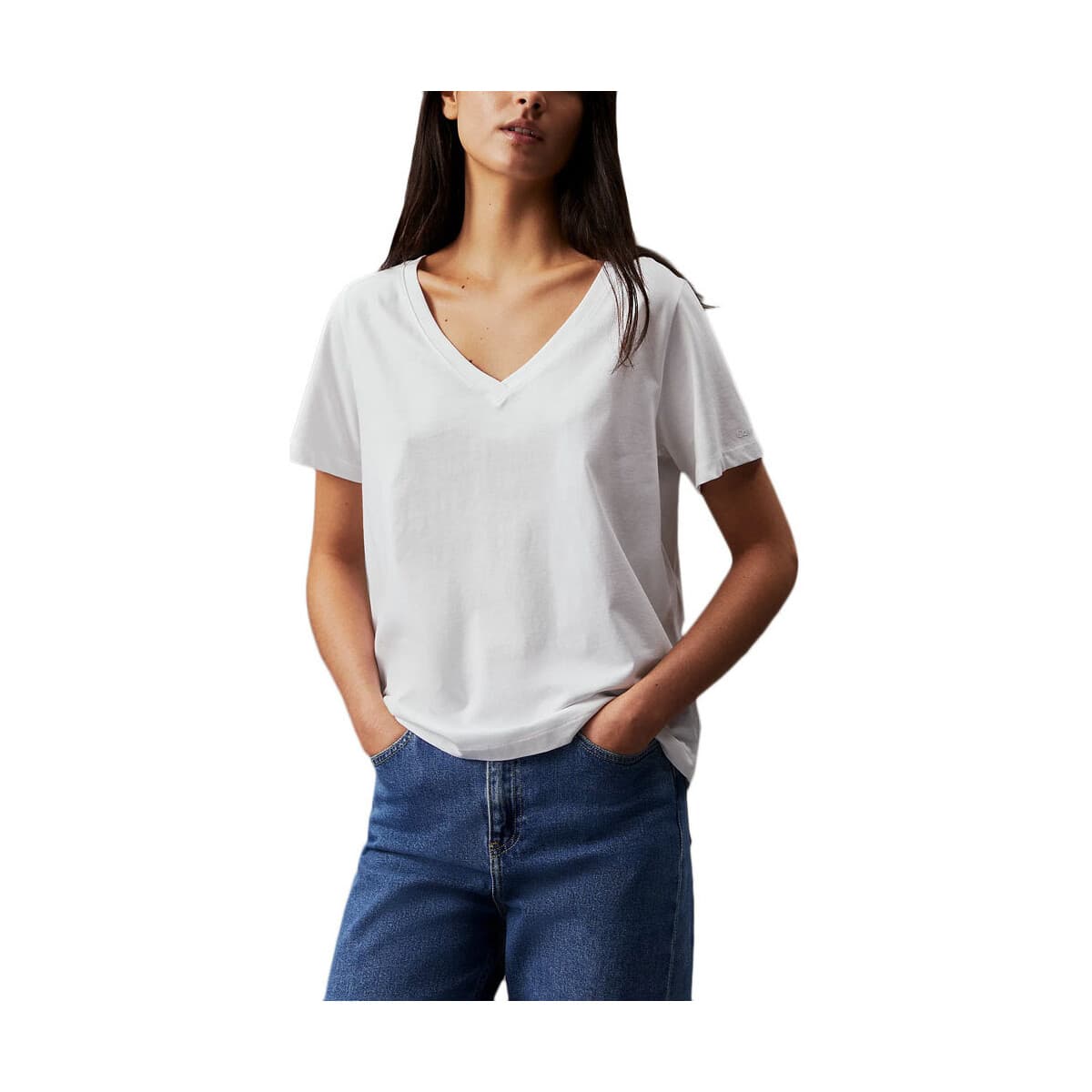 T-shirt με κοντά μανίκια Calvin Klein Jeans REGULAR FIT V-NECK T-SHIRT WOMEN