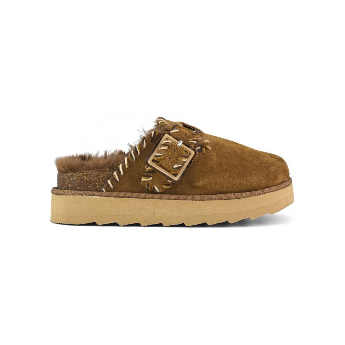 Παντόφλες Colors of California Platform sabot wool stitchings